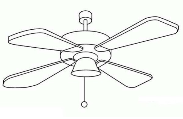 Simple drawing picture of ceiling fan lamp