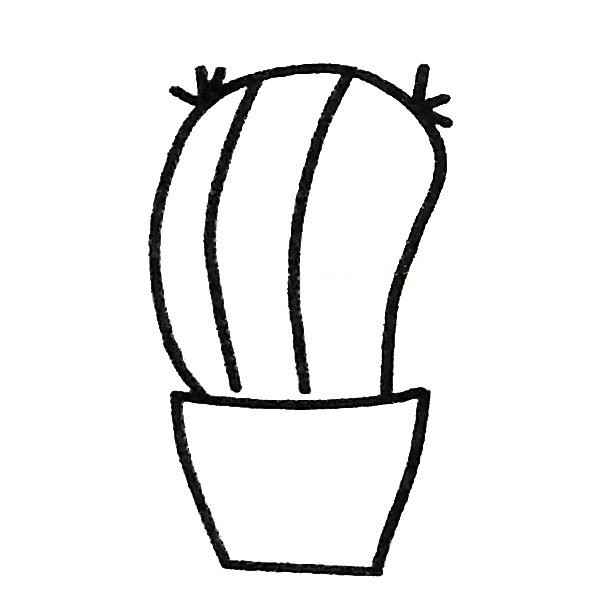 Chubby cactus simple drawing picture