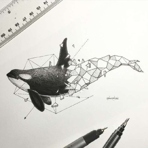 9 creative hand-painted pencil drawings of animals