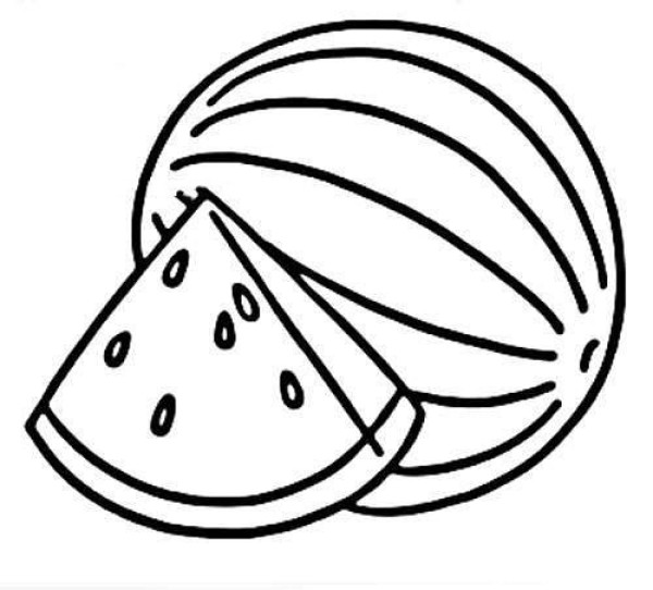 Simple drawing of sweet big watermelon