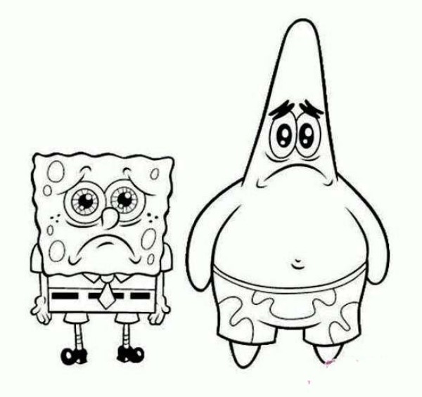 A complete collection of simple drawing pictures of Spongebob and Patrick