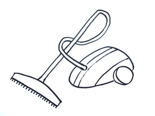 Simple drawing of household appliance vacuum cleaner