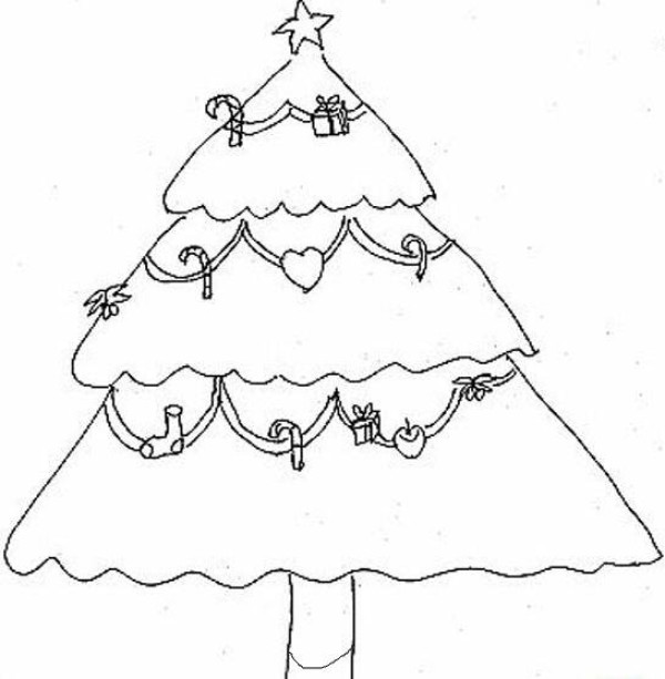 Childrens Christmas simple drawing material Christmas tree