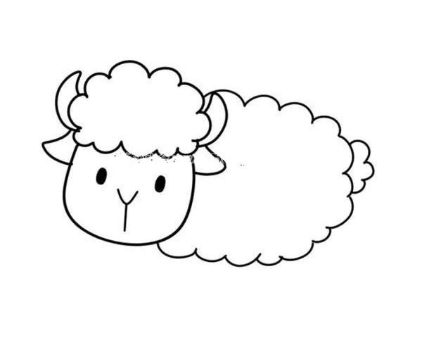 Step-by-step illustrated tutorial on how to draw a cute sheep