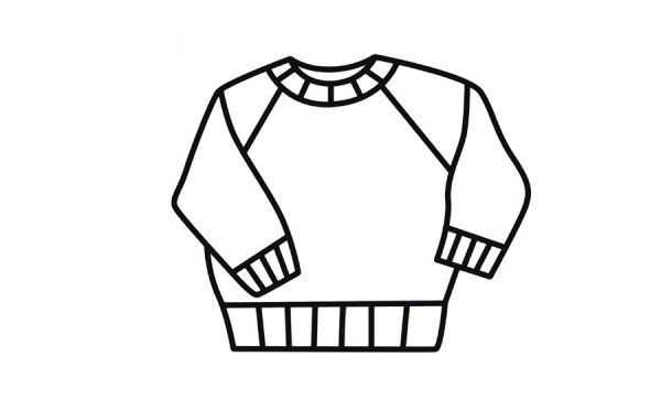 Colorful simple drawings of childrens sweaters