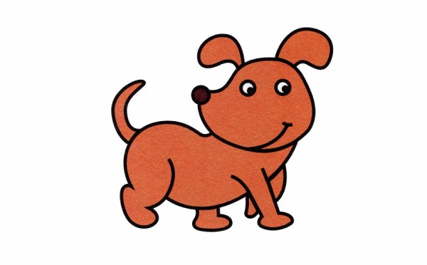 Cartoon puppy color simple drawing step by step tutorial