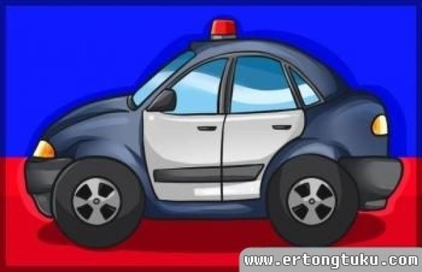 How to draw a police car with simple drawing steps