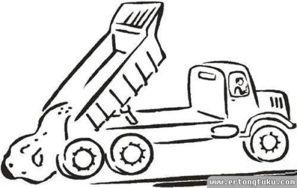 Big truck cartoon simple strokes material