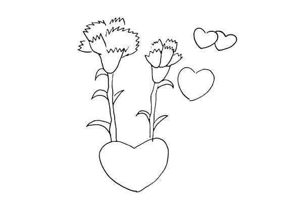 How to draw a love carnation