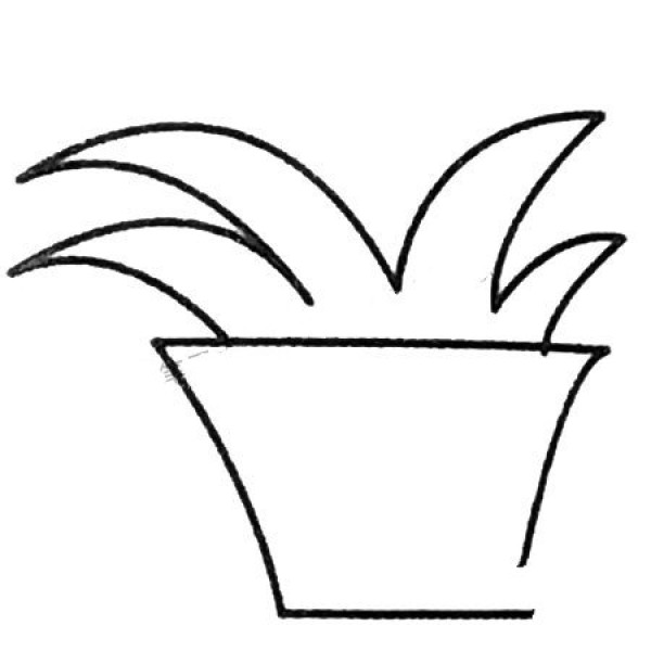 Simple drawing pictures of green leafy plants bonsai