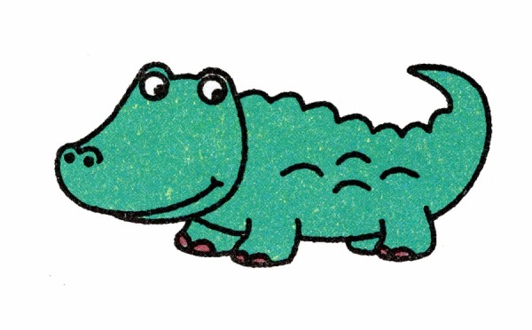 How to draw cartoon crocodile