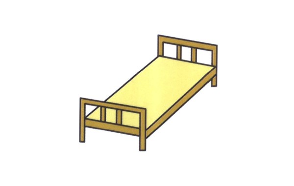 Tutorial on how to draw simple strokes of childrens bed