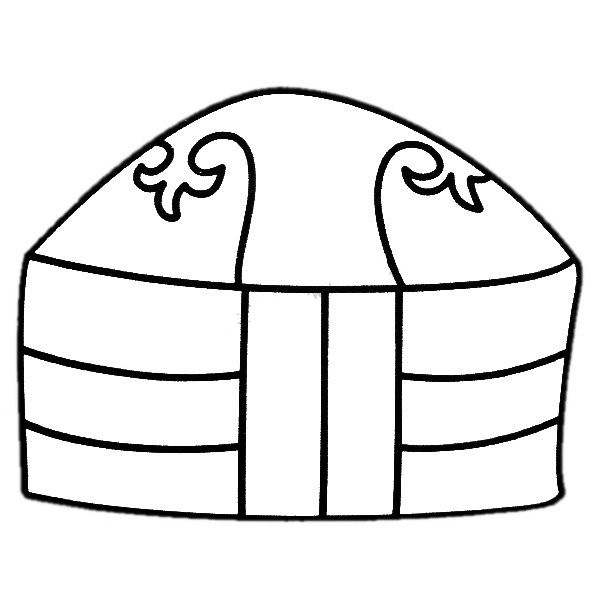 Children learn to draw yurt