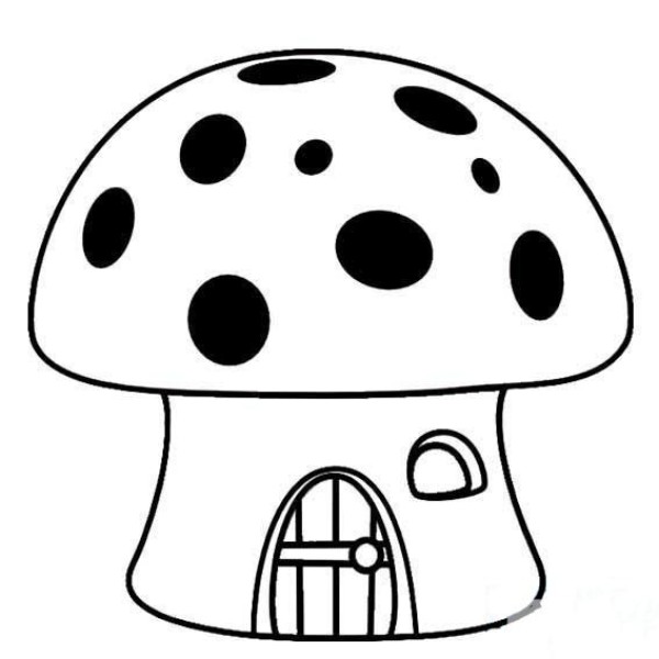 Cartoon mushroom house simple drawing