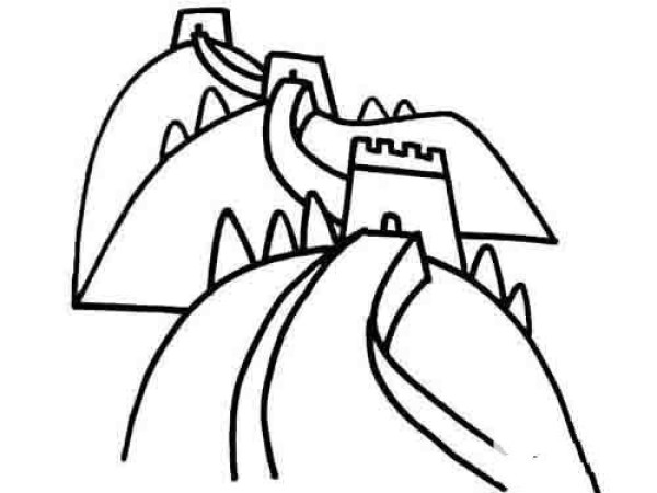 Simple line drawing of the Great Wall