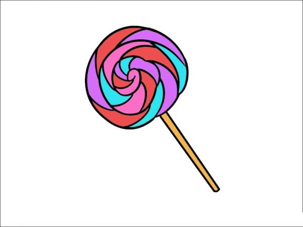 Colorful lollipop simple strokes