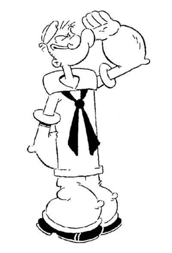 Childrens Popeye Popeye Simple Drawing Picture