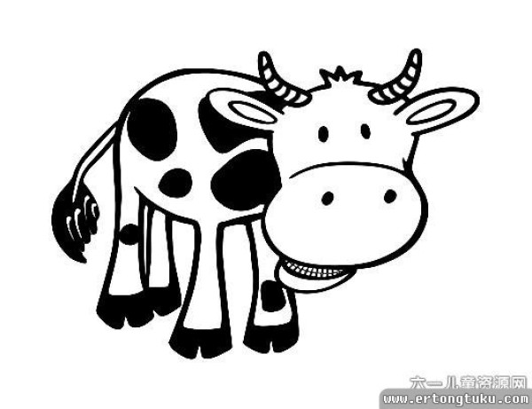 Cartoon cow simple drawing material