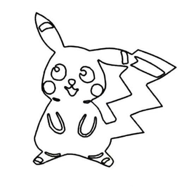 Childrens cartoon character Pikachu simple drawing picture