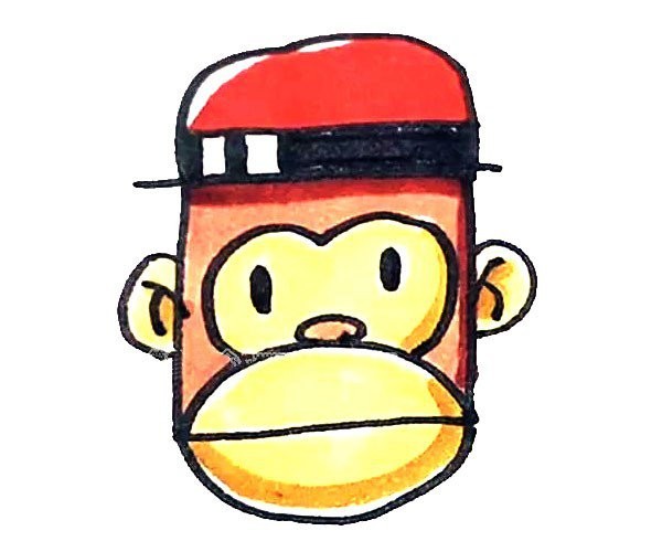 monkey head wearing hat