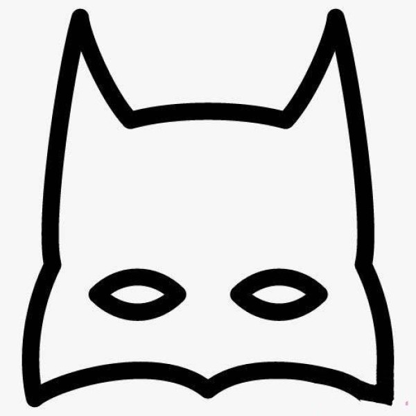 Childrens simple drawing picture of Batman mask