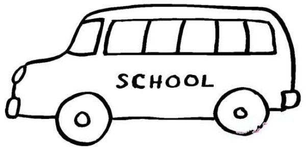 Simple drawing pictures of school bus for primary school students