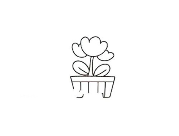 How to draw tulip potted plants