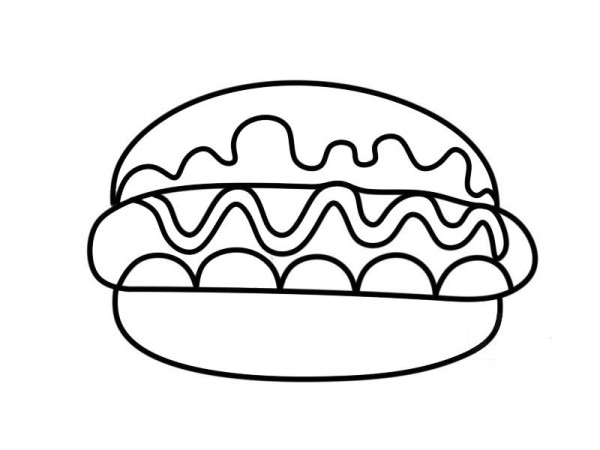 Hot dog bun simple strokes