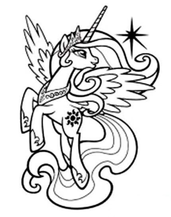 My little pony universe princess Celestia simple drawing picture