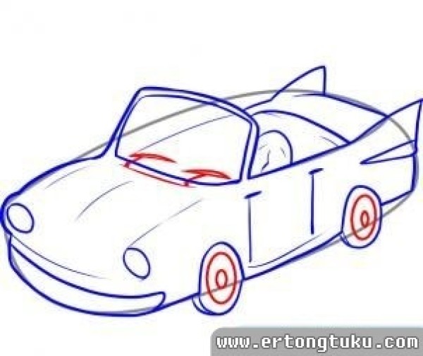 Step-by-step tutorial on how to draw a pink car