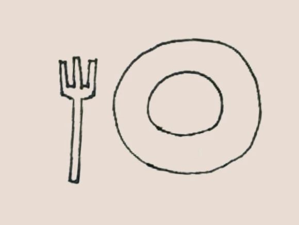 How to draw simple strokes of tableware