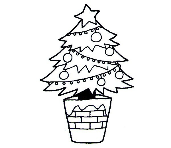 2016 exquisite Christmas tree simple drawing