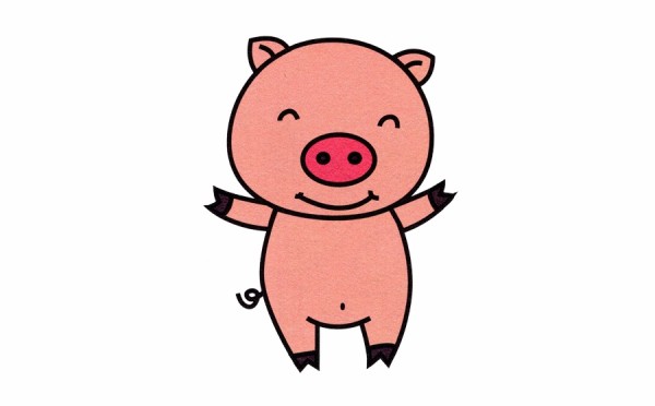 How to draw a simple piglet