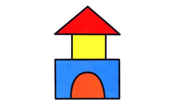 Simple drawing works of childrens building blocks and toys