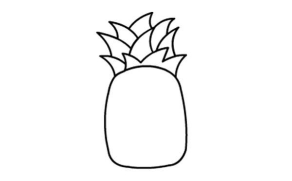 Childrens simple drawing of fruit picture pineapple