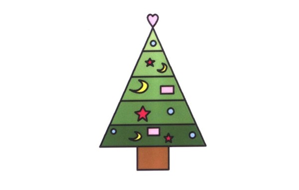 How to draw a simple Christmas tree for children