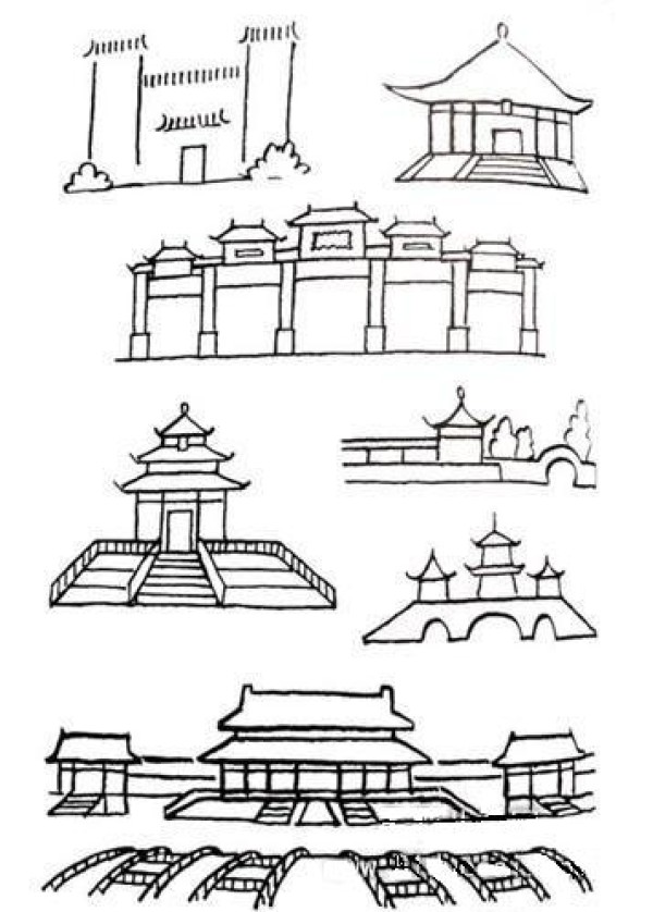 Tiananmen Forbidden City simple strokes picture