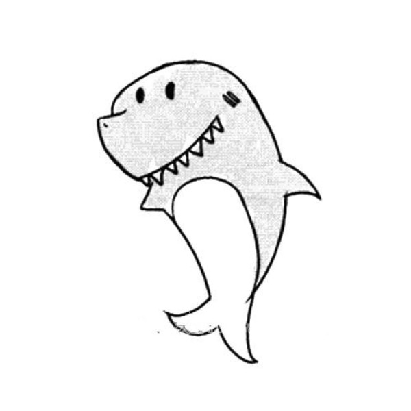 Cartoon shark simple drawing picture