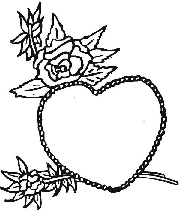 Simple drawing of rose flower wreath