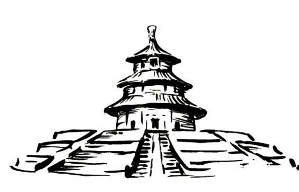 Simple drawing pictures about the Forbidden City