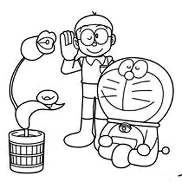 Doraemon and Nobita simple drawing pictures