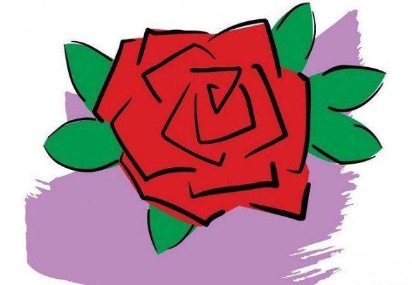 Hand-painted red big rose