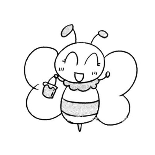 Cartoon Bee Simple Drawing Picture