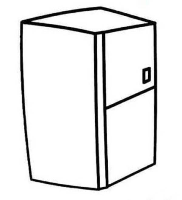 Upright refrigerator simple strokes picture