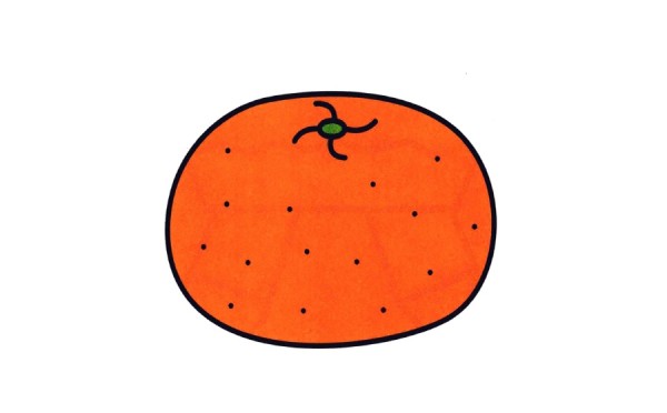 Sweet orange simple drawing coloring works