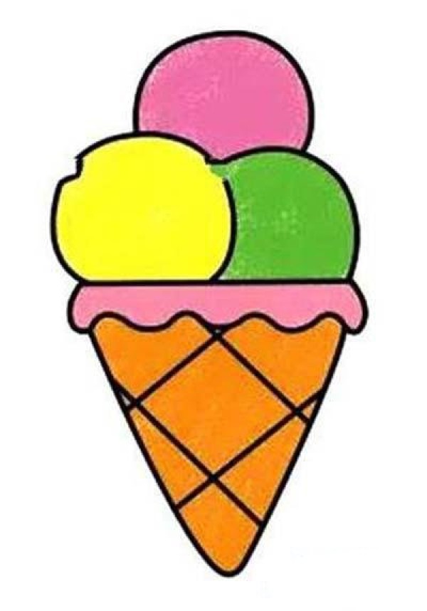 Simple strokes of colorful ice cream pictures