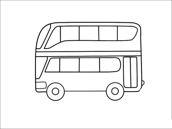 Simple strokes of double-decker bus