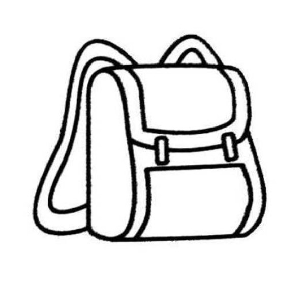 Simple drawing pictures of students' backpacks