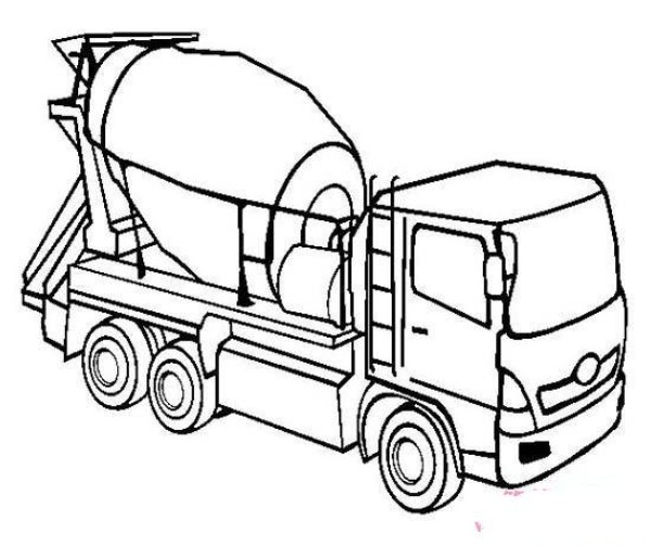 Simple drawing pictures of childrens cement mixer truck