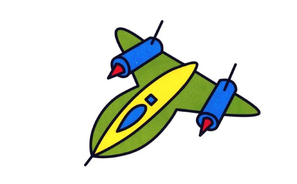 Combat aircraft simple drawing coloring method